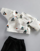 Minikane Doll Clothes | Baby Doll Sweatshirt Set Tout Shouss! - White & Black