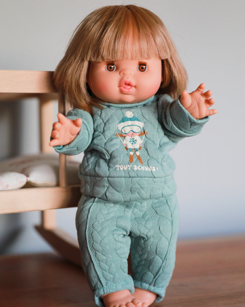 Minikane Doll Clothes | Baby Doll Sweatshirt Set Tout Shouss! - Mint