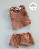 Minikane Doll Clothes | Baby Boy Doll Tank Set - Chestnut