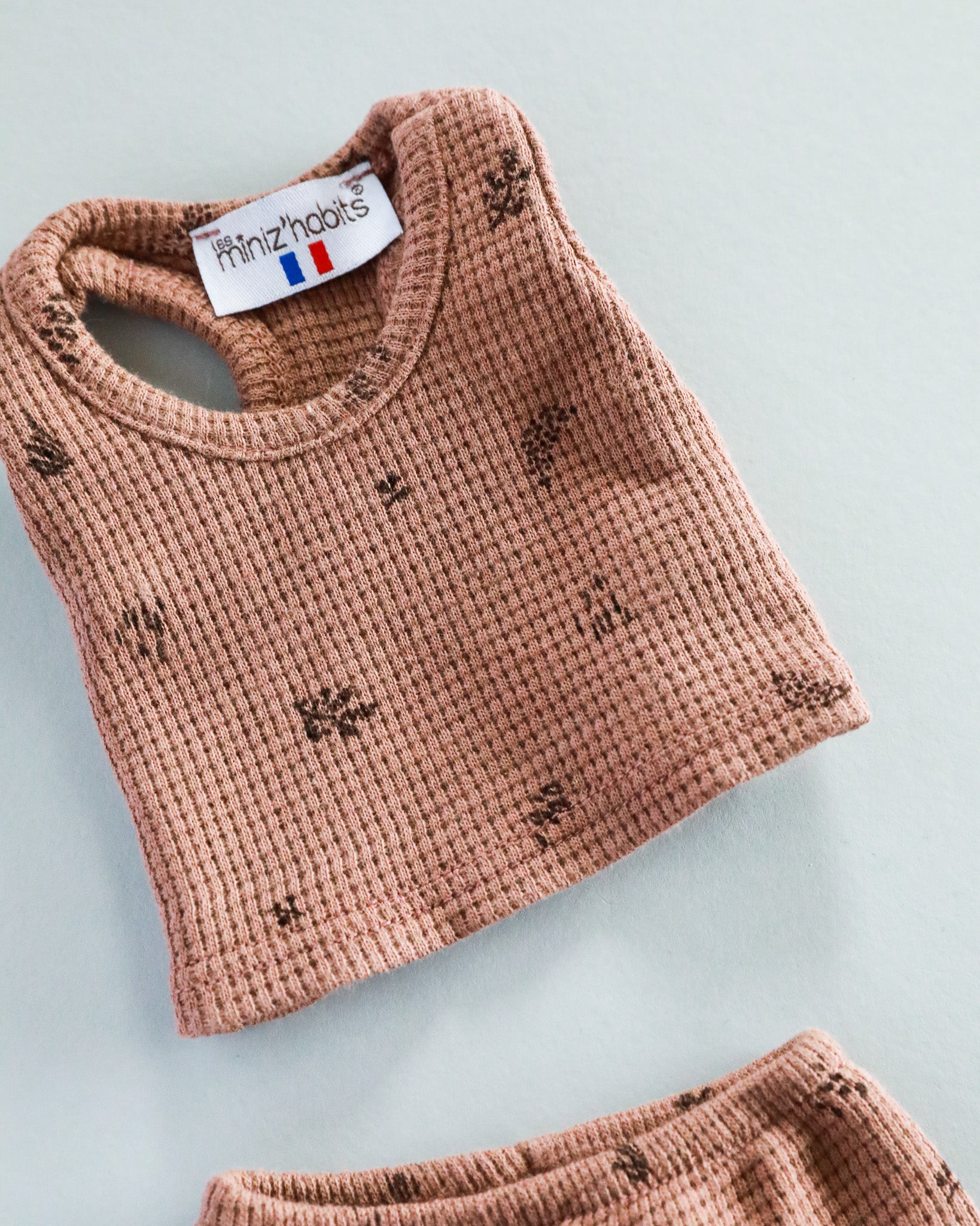 Minikane Doll Clothes | Baby Boy Doll Tank Set - Chestnut