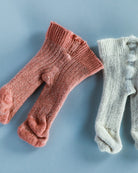 Minikane Doll Clothes | Baby Doll Tights - Rose/Off-white Glitter (pair of 2)