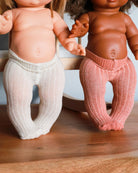 Minikane Doll Clothes | Baby Doll Tights - Rose/Off-white Glitter (pair of 2)