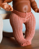Minikane Doll Clothes | Baby Doll Tights - Rose/Off-white Glitter (pair of 2)