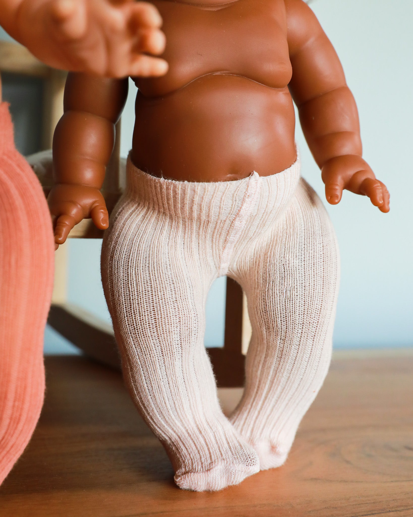 Minikane Doll Clothes | Baby Doll Tights - Rose/Blush (pair of 2)