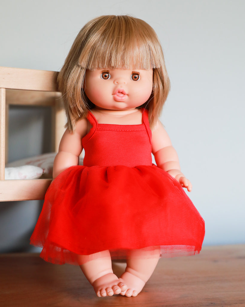Minikane Doll Clothes | Baby Doll Tutu Dress - Red