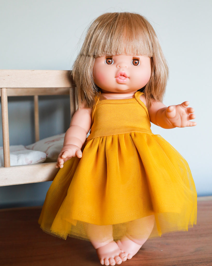 Minikane Doll Clothes | Baby Doll Tutu Dress - Yellow