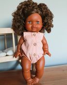 Minikane Doll Clothes | Baby Doll Velvet Romper - Blush