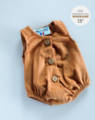 Minikane Doll Clothes | Baby Doll Velvet Romper - Brown