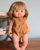Minikane Doll Clothes | Baby Doll Velvet Romper - Brown
