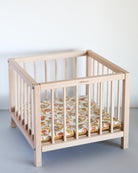 Minikane Doll Furniture | Wooden Baby Doll Playpen - Flower Print