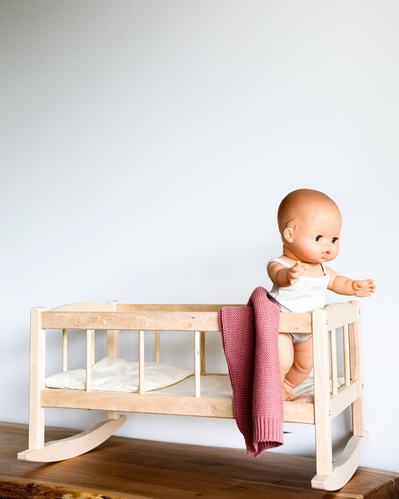 Minikane Doll Furniture | Wooden Baby Doll Cradle