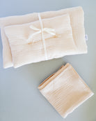 Minikane Doll Clothes | Baby Doll Muslin Bedding Set (Cream)