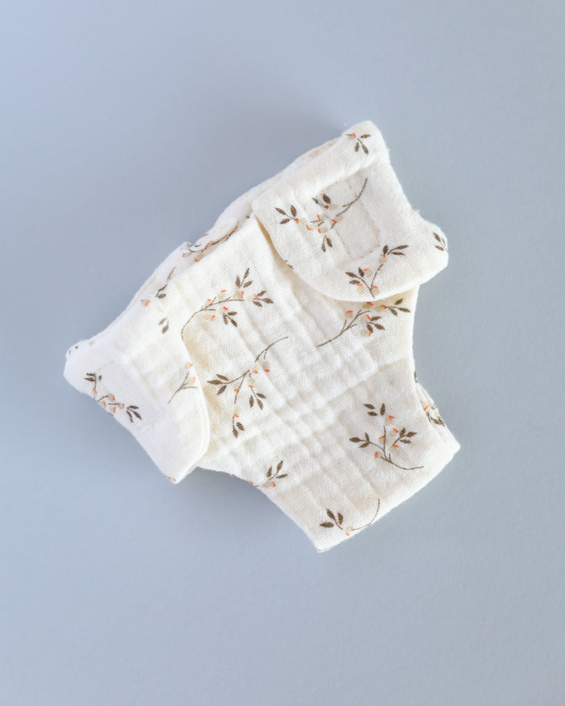 Minikane Doll Clothes | Baby Doll Muslin Diaper (Floral Print)