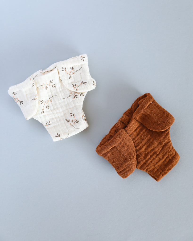 Minikane Doll Clothes | Baby Doll Muslin Diaper (Floral Print)