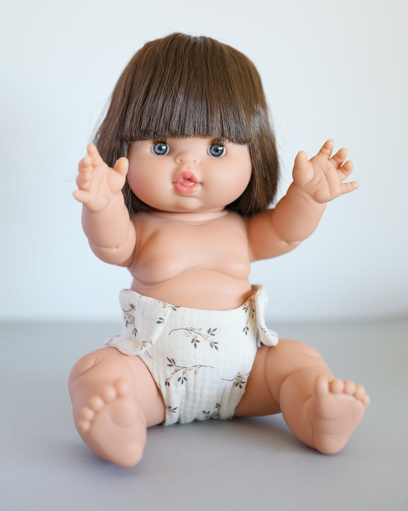Minikane Doll Clothes | Baby Doll Muslin Diaper (Floral Print)