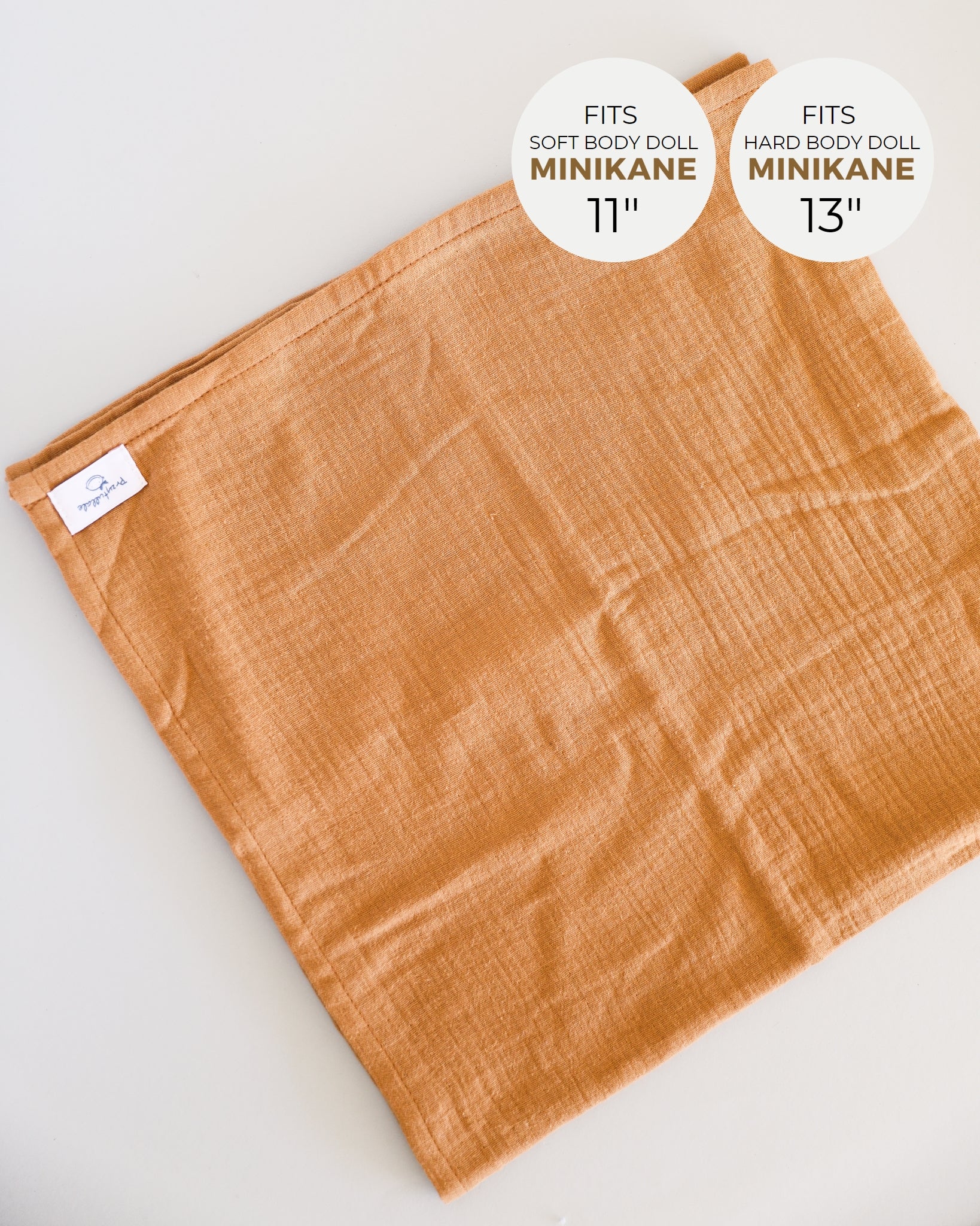 Minikane Doll Clothes | Baby Doll Muslin Swaddle Blanket (Toffee)