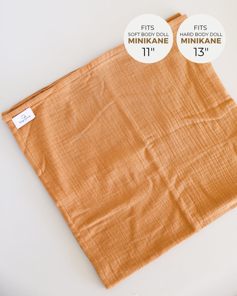 Minikane Doll Clothes | Baby Doll Muslin Swaddle Blanket (Toffee)
