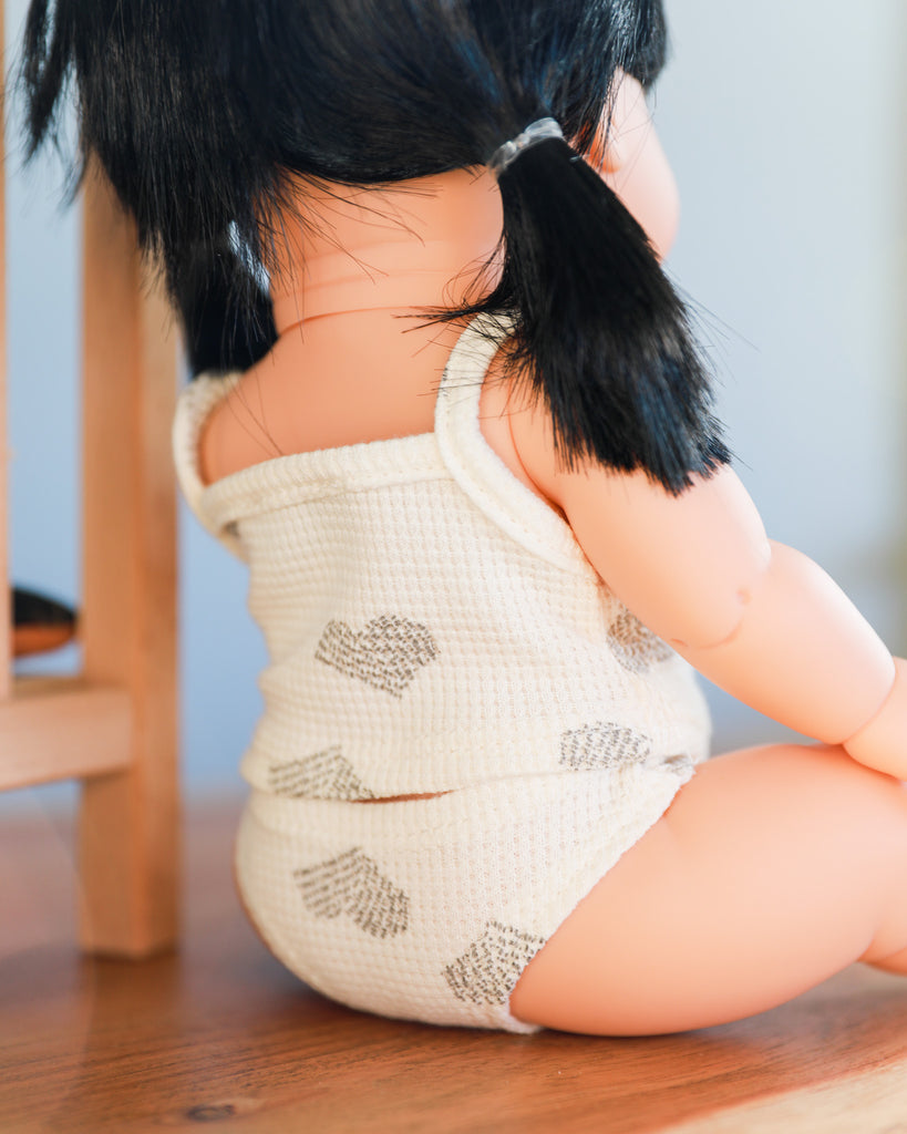 Minikane Doll Clothes | Baby Girl Doll Underwear Set (Hearts)