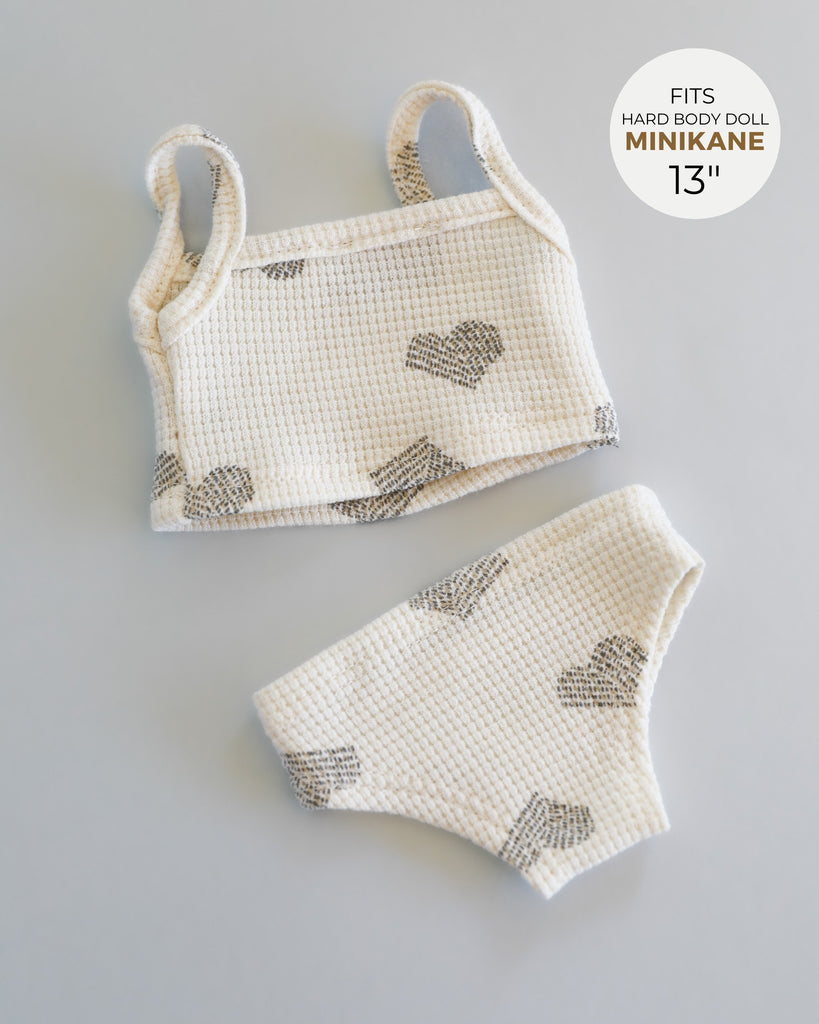 Minikane Doll Clothes | Baby Girl Doll Underwear Set (Hearts)