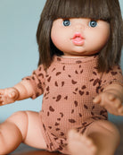 Minikane Doll Clothes | Short Sleeved Baby Doll Bodysuit (Brown pebbles)