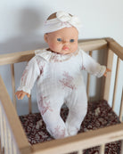 Minikane Doll Clothes | Soft Body Doll Onesie with Headband (Bird Print)