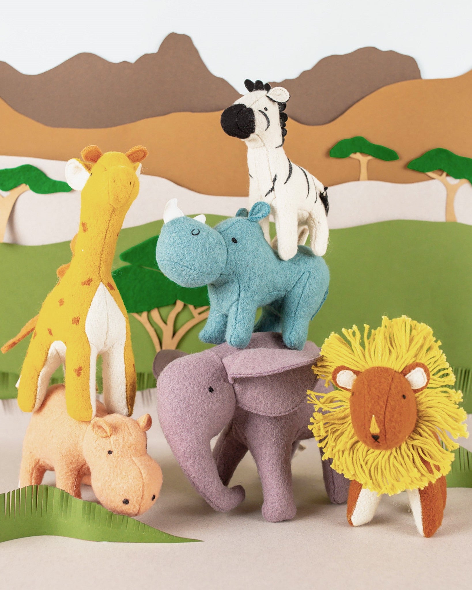 Olli Ella | Holdie Folk Felt Savannah Animals (set of 3)