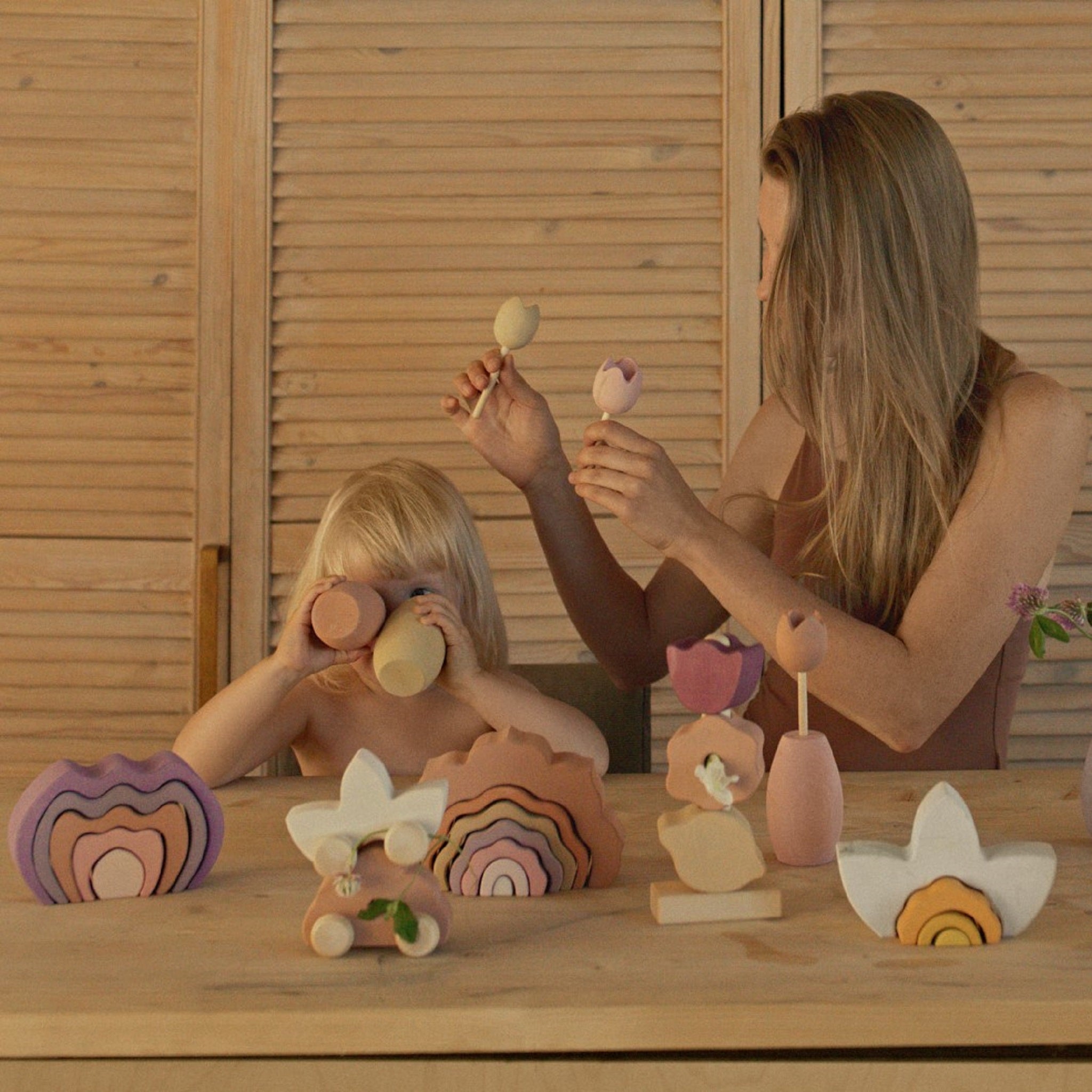 Raduga Grez | Wooden Flower Stacker - Rose