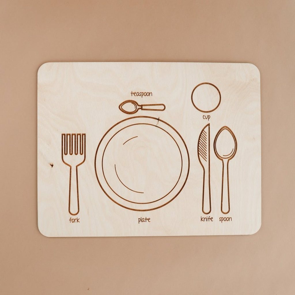 Wooden Table Setting Placemat