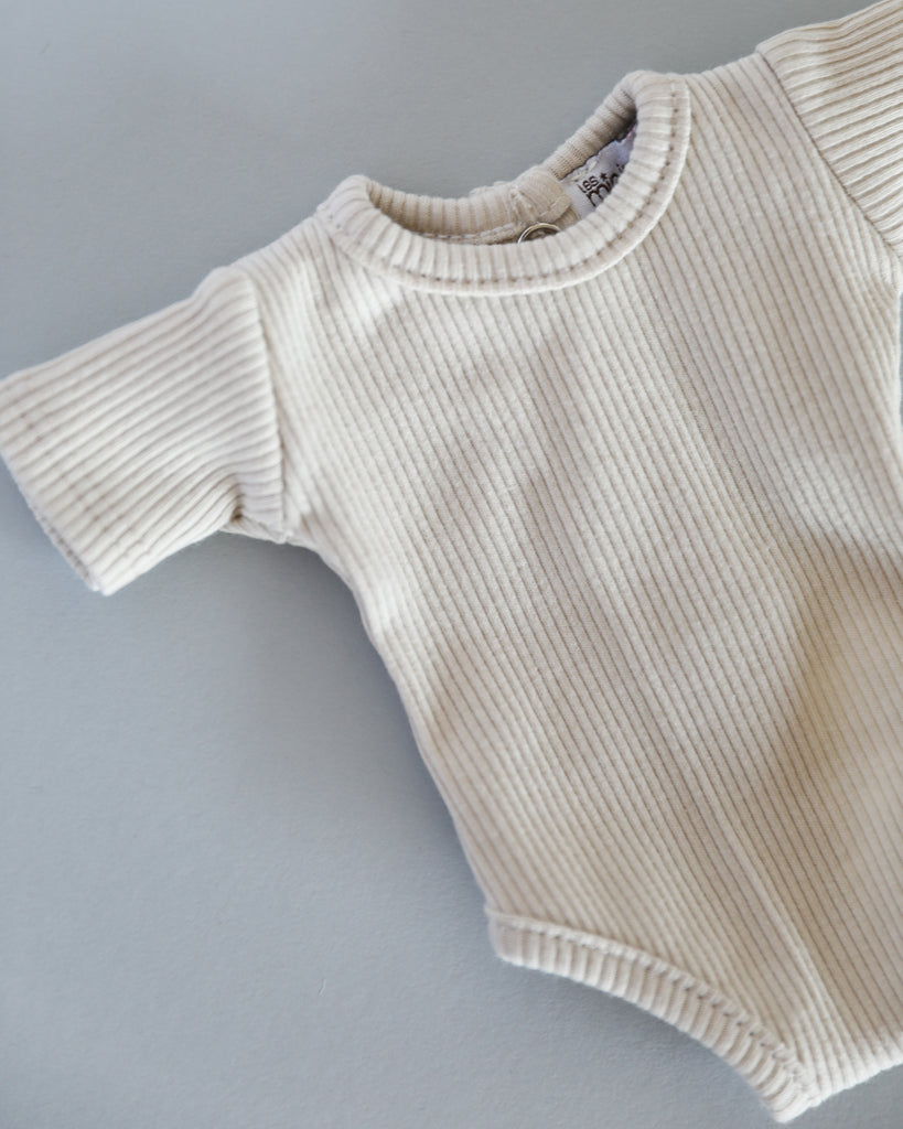 Minikane Doll Clothes | Short Sleeved Baby Doll Bodysuit (White)