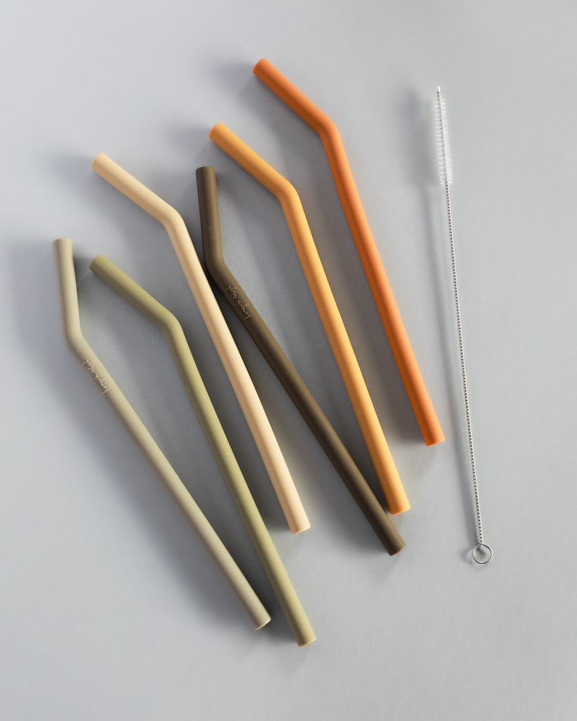 Silicone Straws - Stone Mix (6 pack)