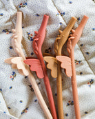 Silicone Unicorn Straws (4 pack) - Rose