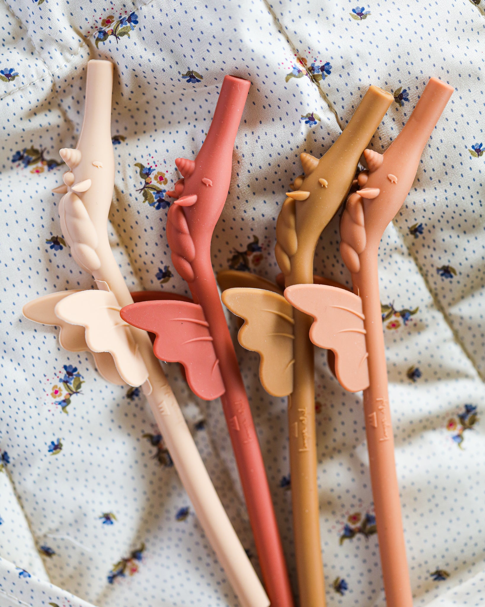 Silicone Unicorn Straws (4 pack) - Rose