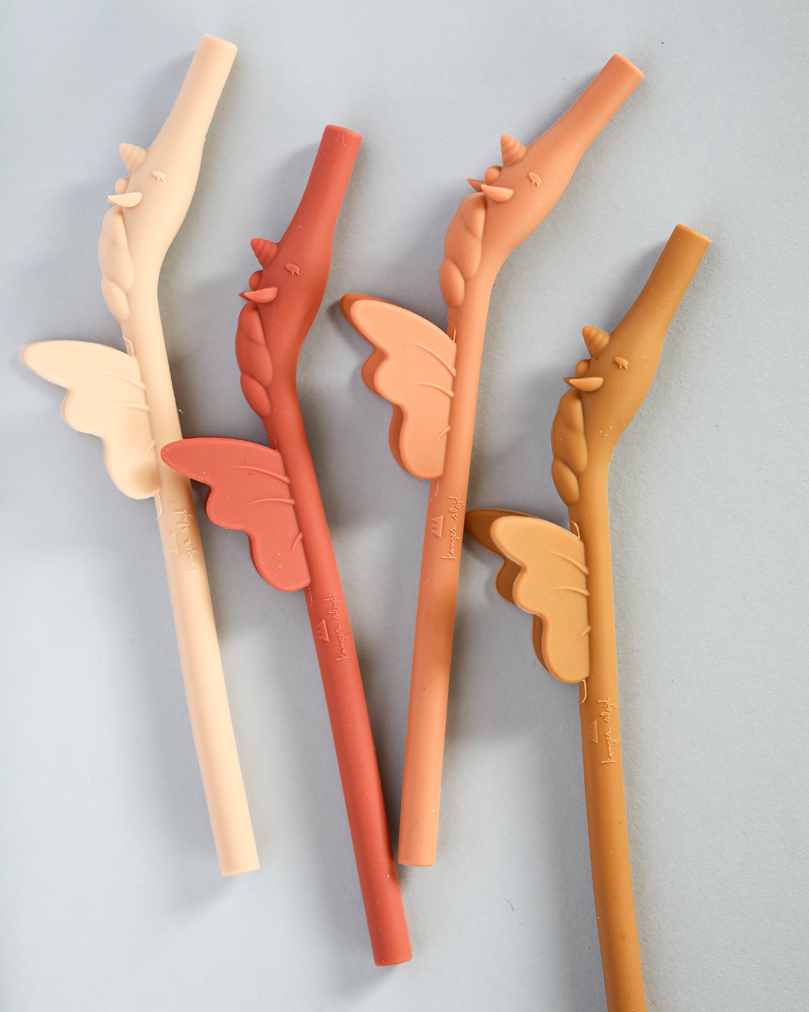 Silicone Unicorn Straws (4 pack) - Rose