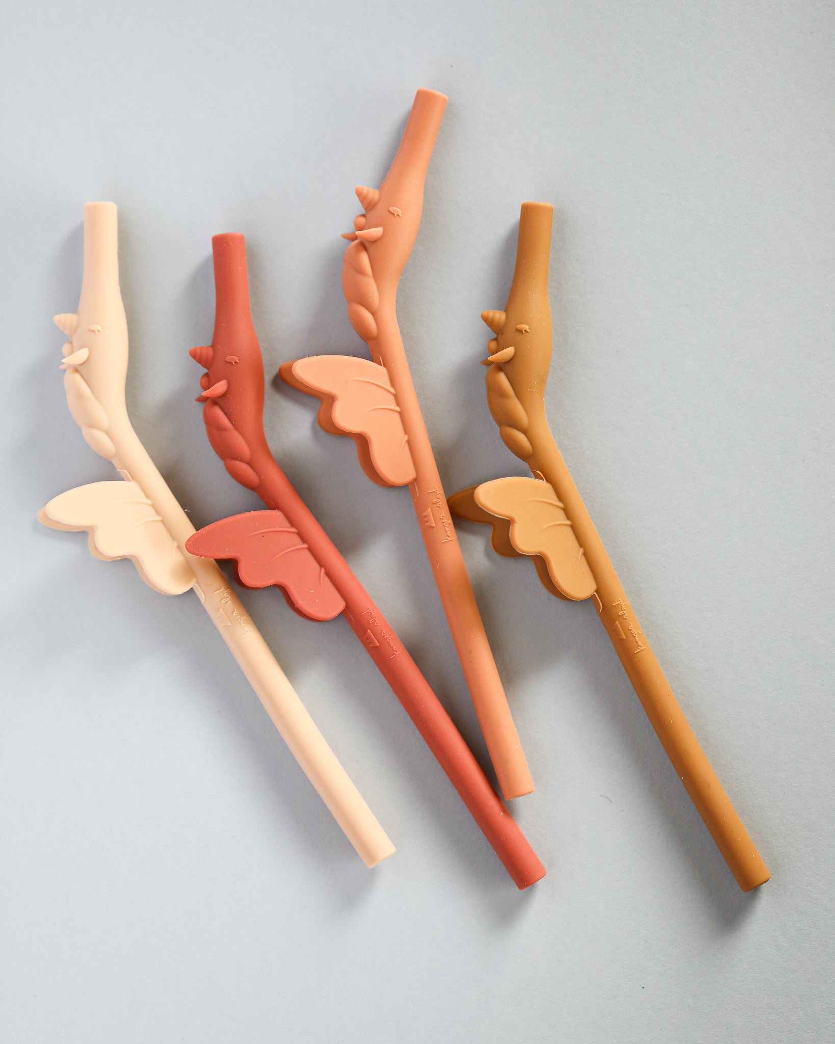 Silicone Unicorn Straws (4 pack) - Rose