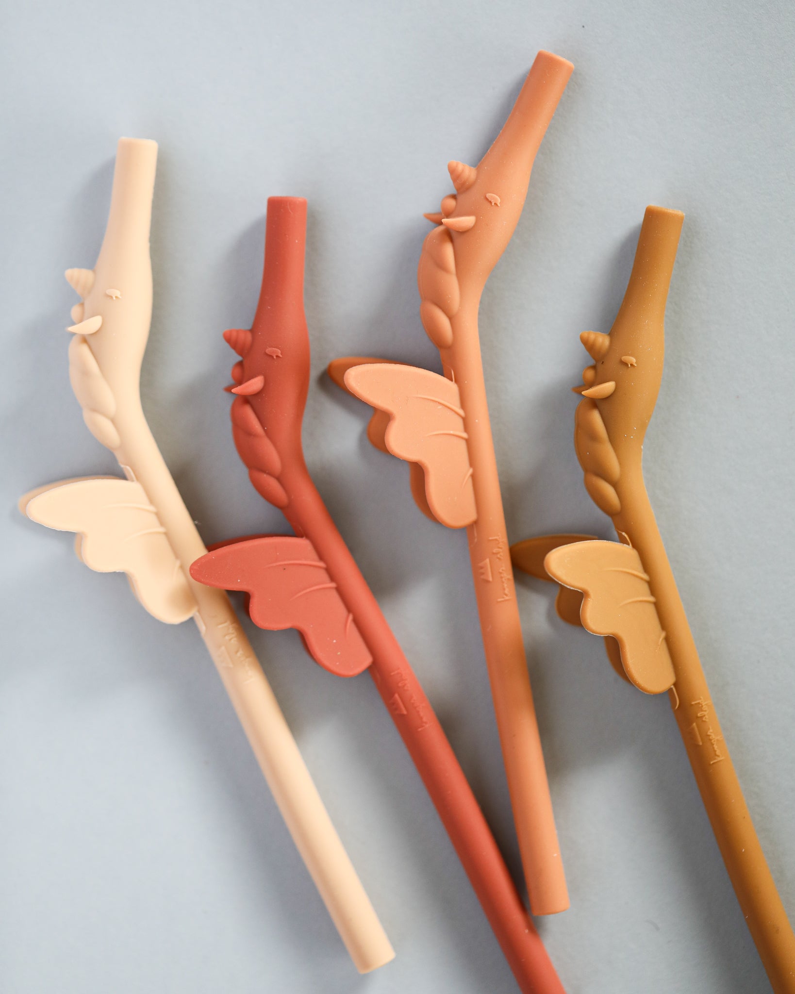 Silicone Unicorn Straws (4 pack) - Rose