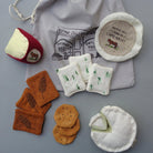 Sophisticated play food set with OEKO-TEX certified materials perfect for elegant pretend entertaining scenarios