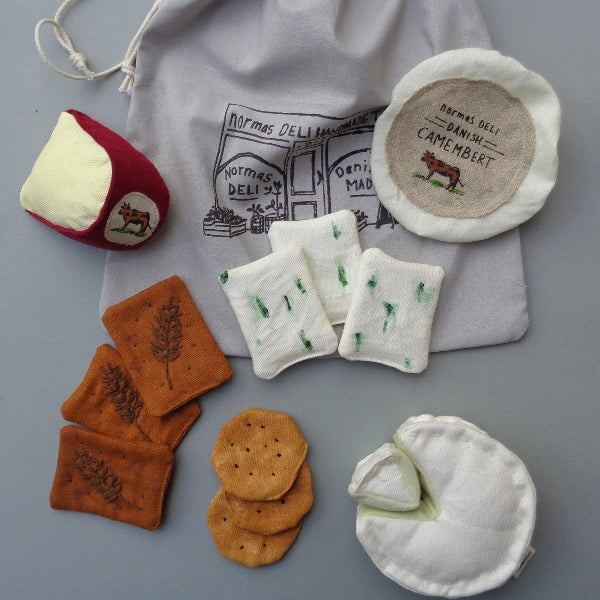 Sophisticated play food set with OEKO-TEX certified materials perfect for elegant pretend entertaining scenarios