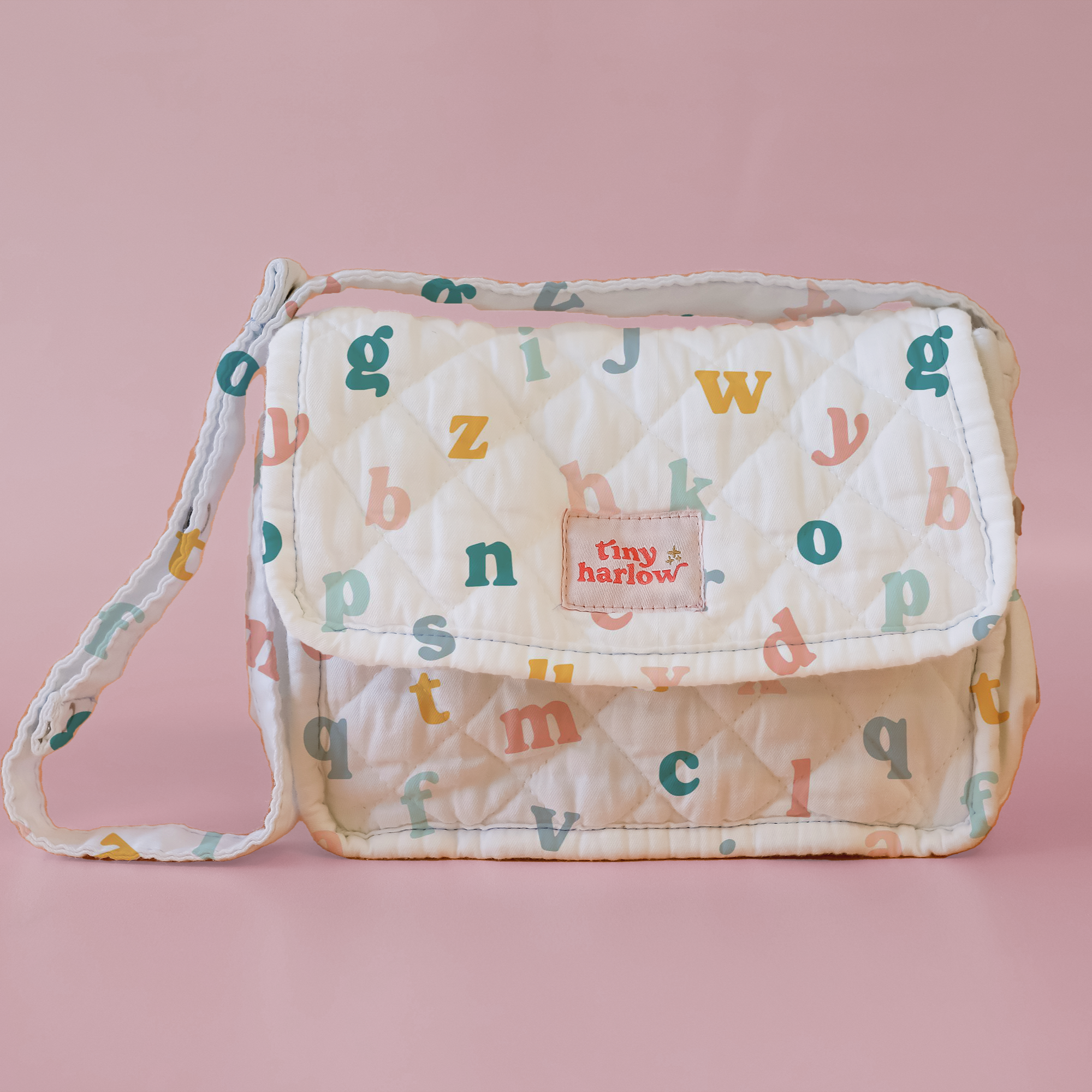 Tiny Harlow | Convertible Doll Diaper Bag Play Set - Alphabet Soup