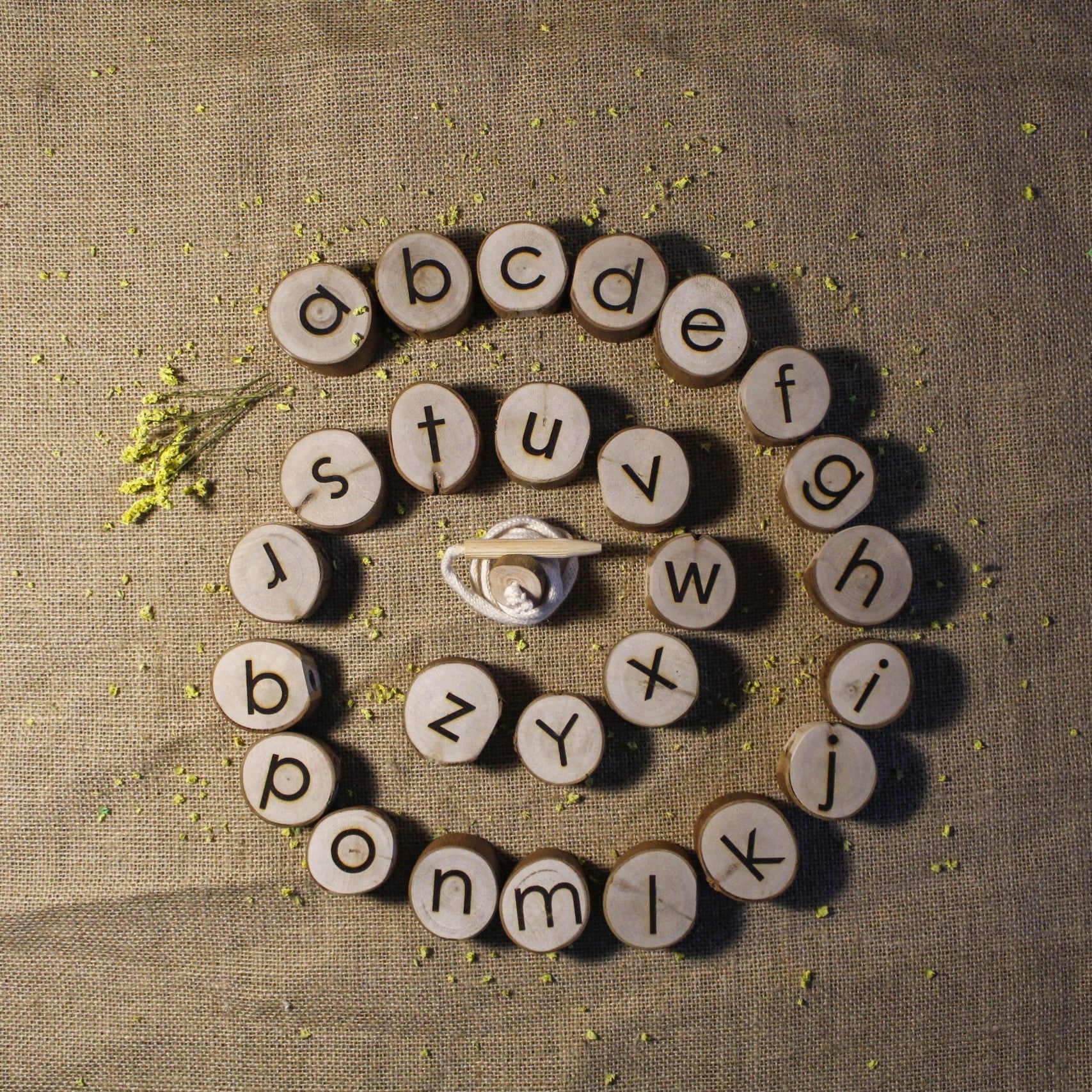 Wooden Alphabet Threading Set