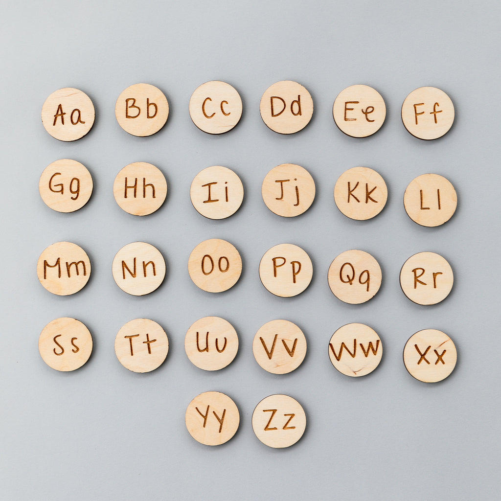 Wooden Animal Alphabet Coins