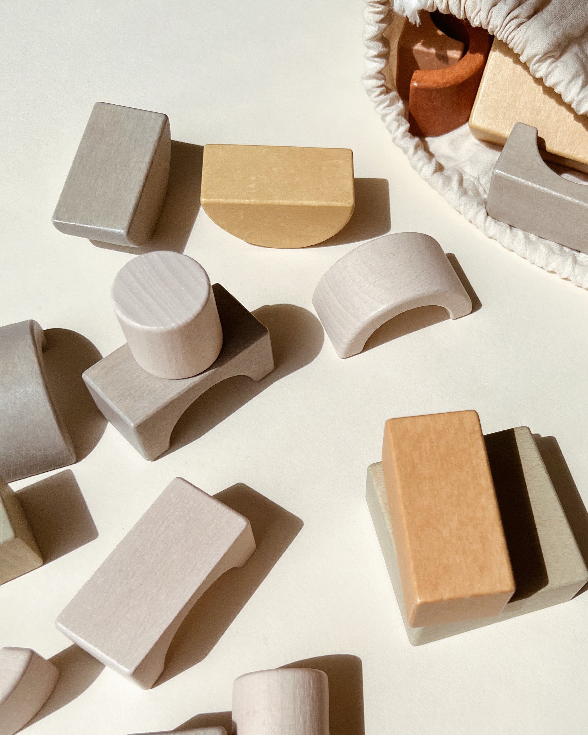 Wooden Building Blocks in a Bag