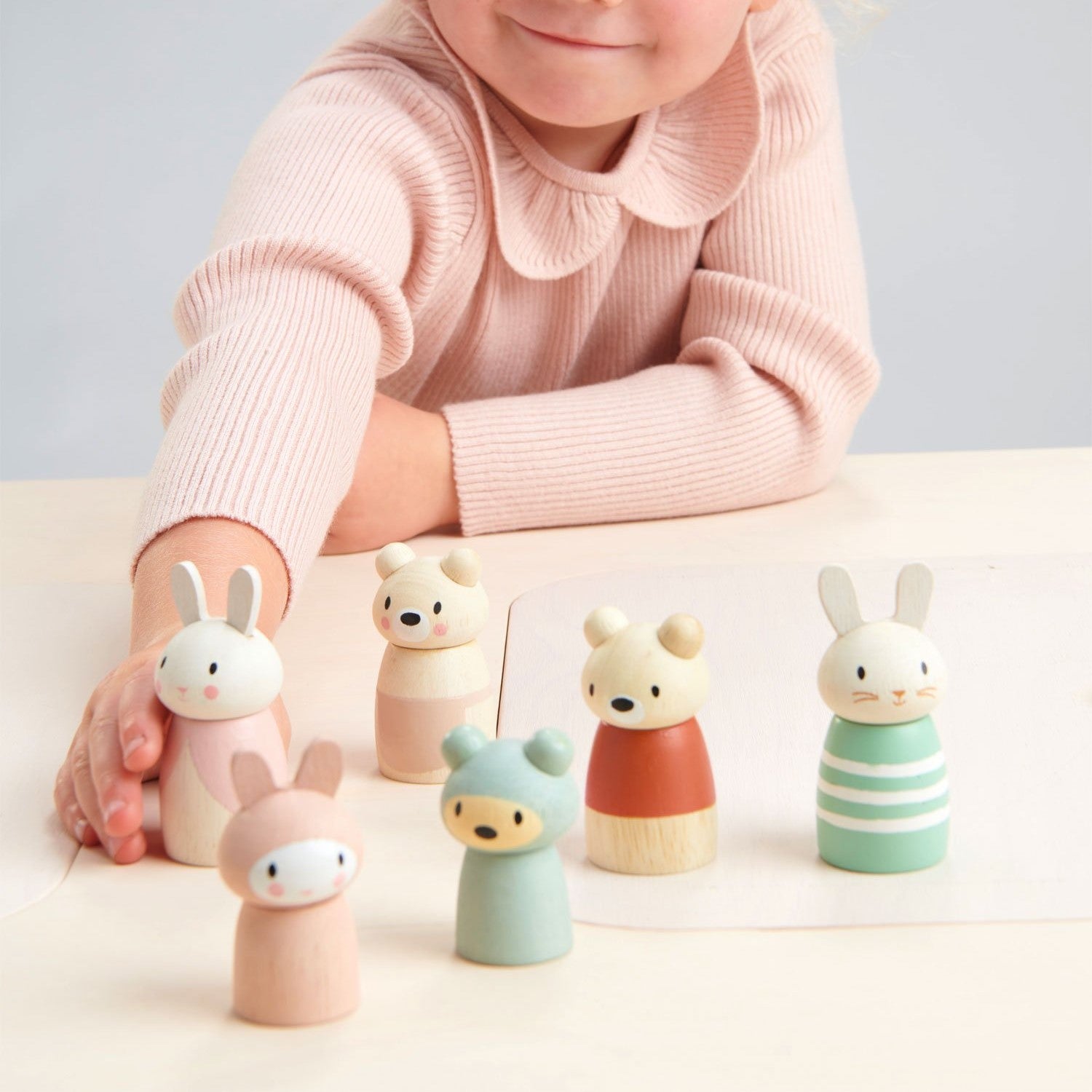 Wooden Bunny Family