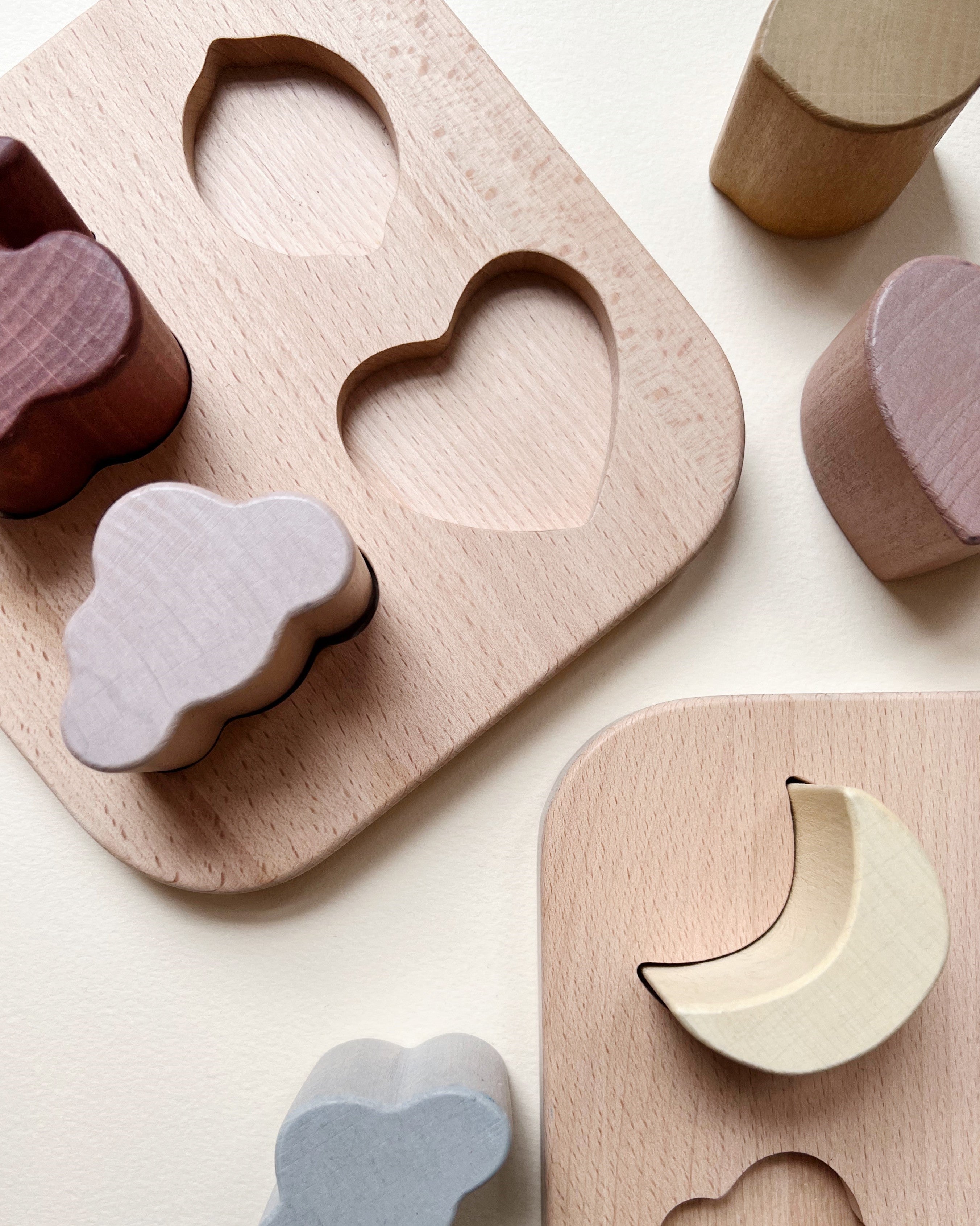 Wooden Chunky Shape Puzzle - Sky
