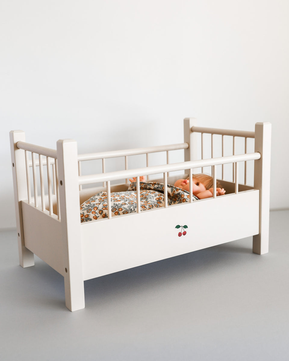 Wooden Doll Bed Off White Playroom Collective