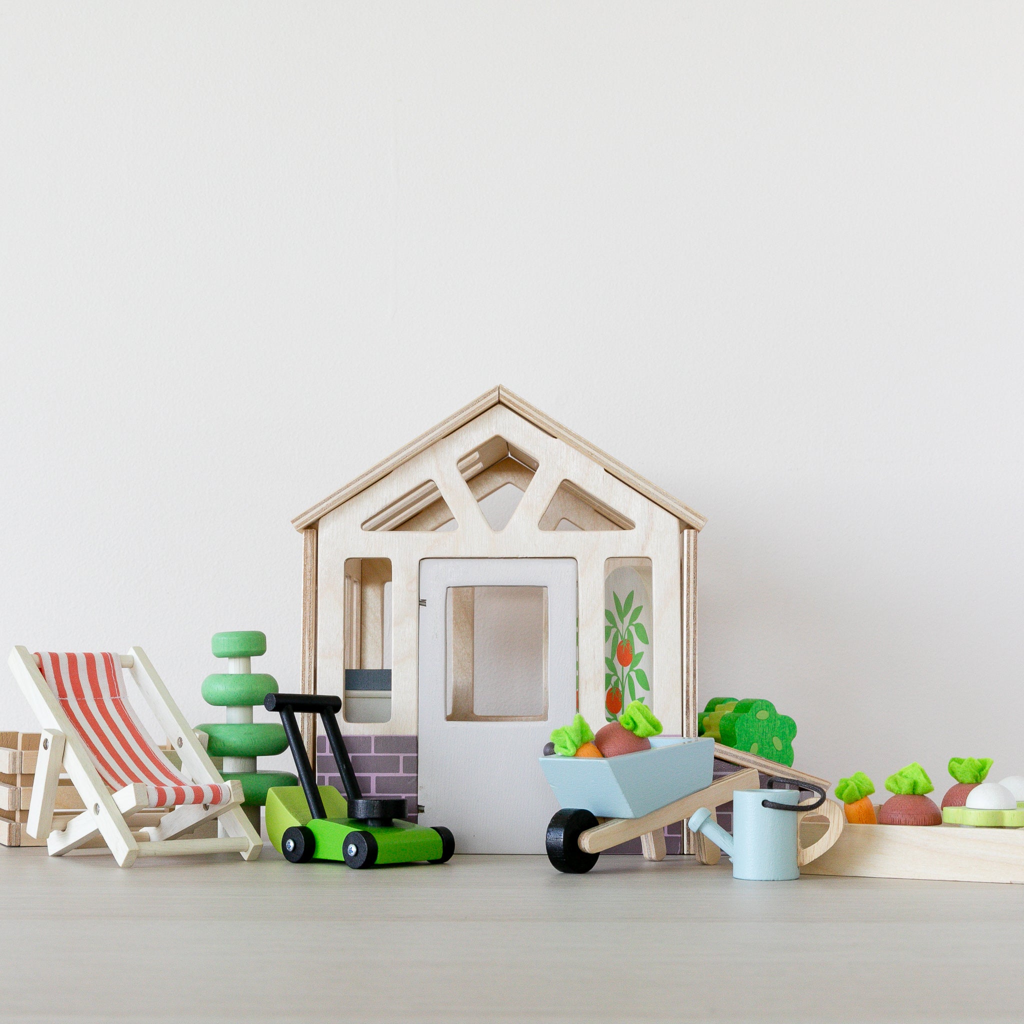 Wooden Greenhouse and Garden Set