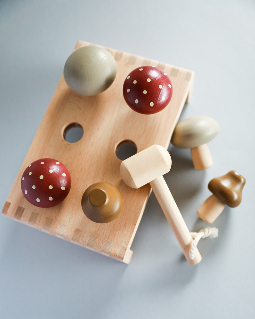 Wooden Mushroom Hammer Board