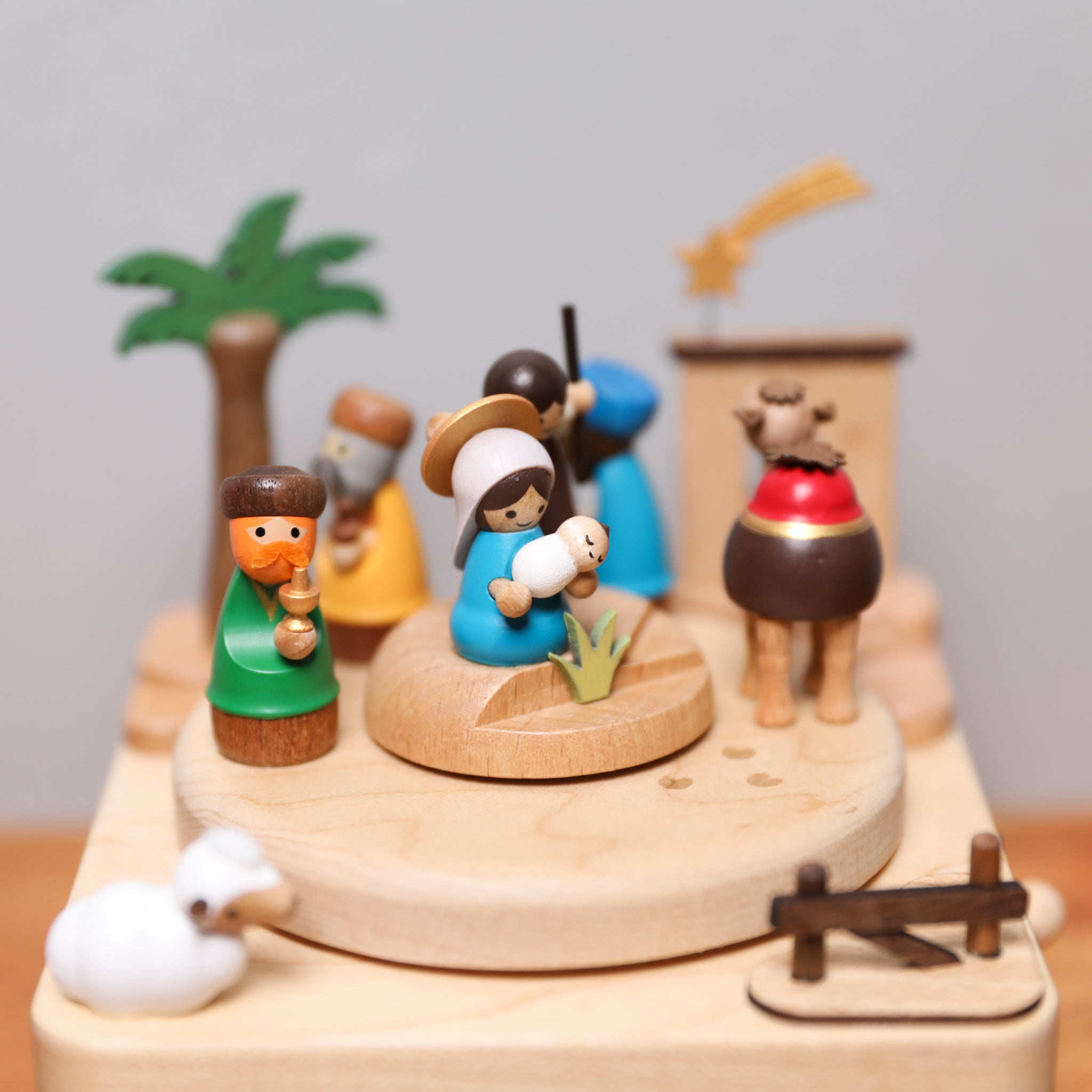 Wooden Music Box - Nativity Scene
