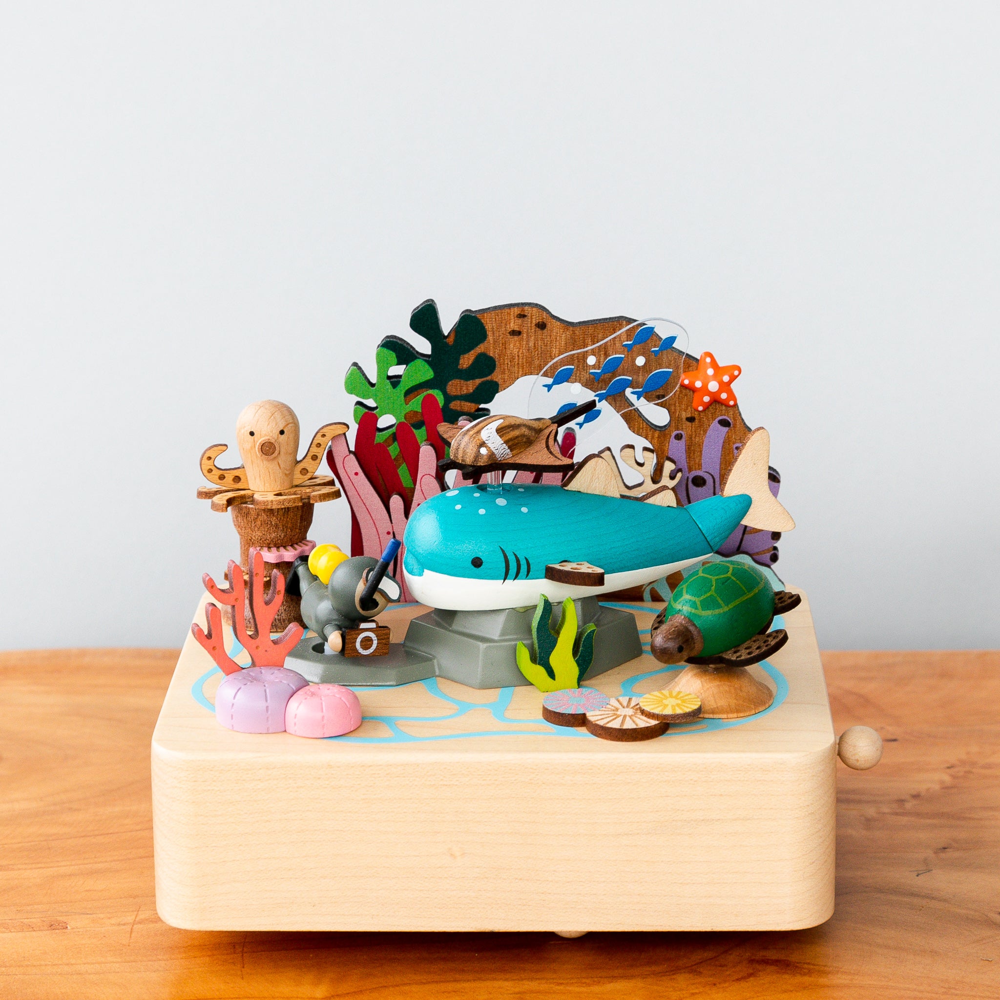 Wooden Music Box - Whale Shark & Sea Friends