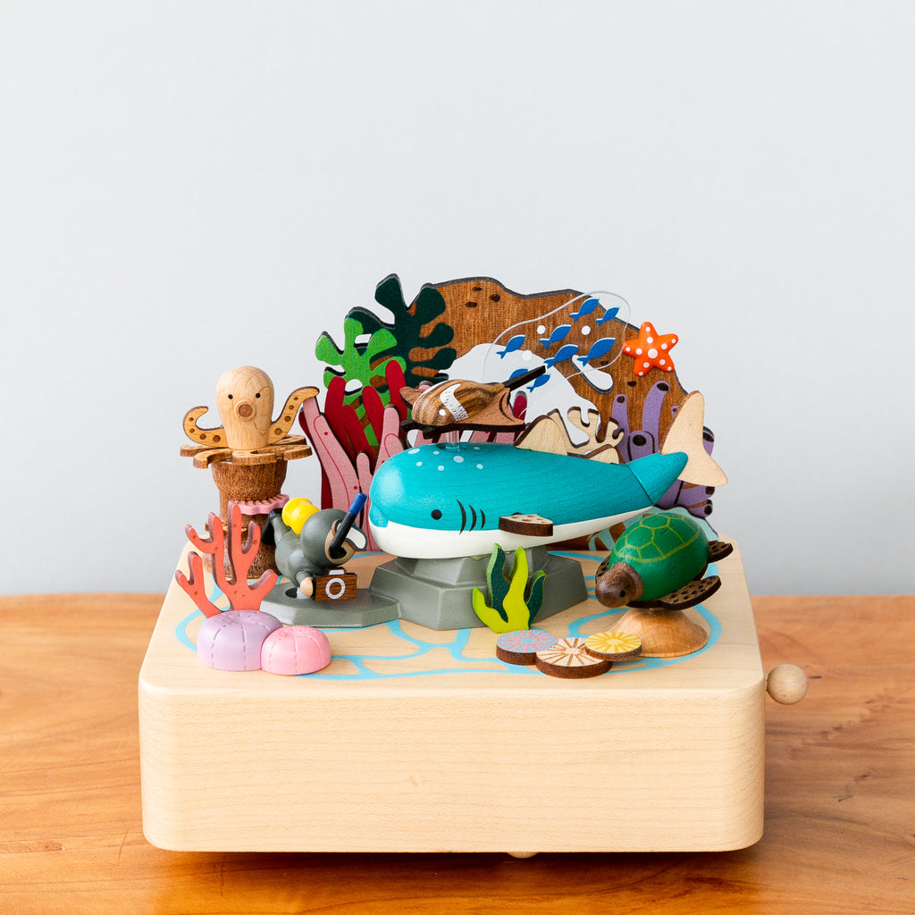 Wooden Music Box - Whale Shark & Sea Friends