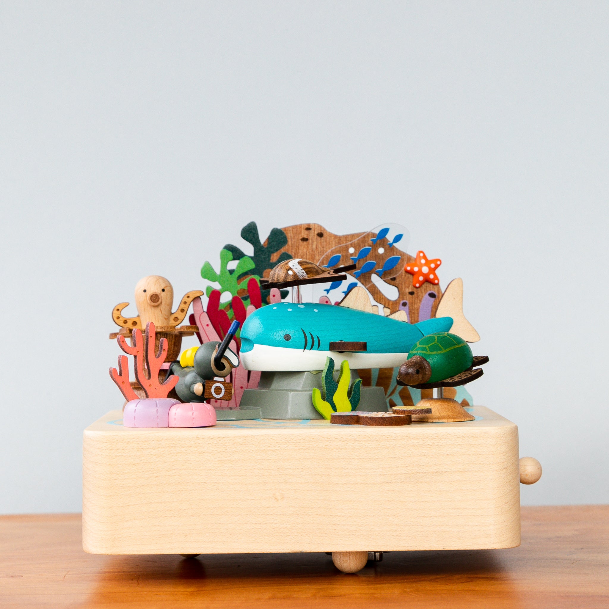 Wooden Music Box - Whale Shark & Sea Friends